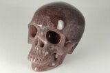 Realistic, Carved Strawberry Quartz Crystal Skull #199590-2